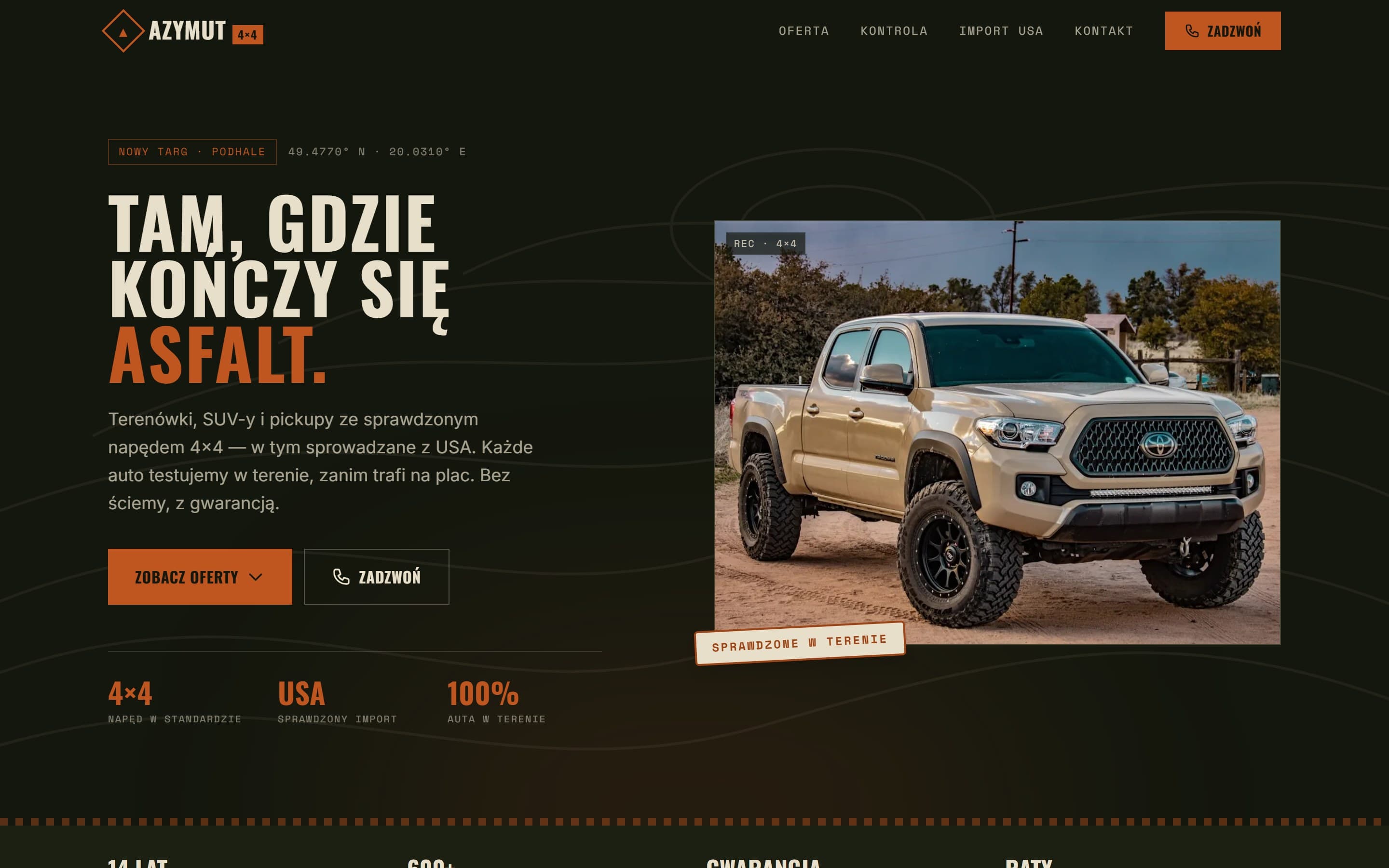 AZYMUT 4×4 — strona komisu — 1