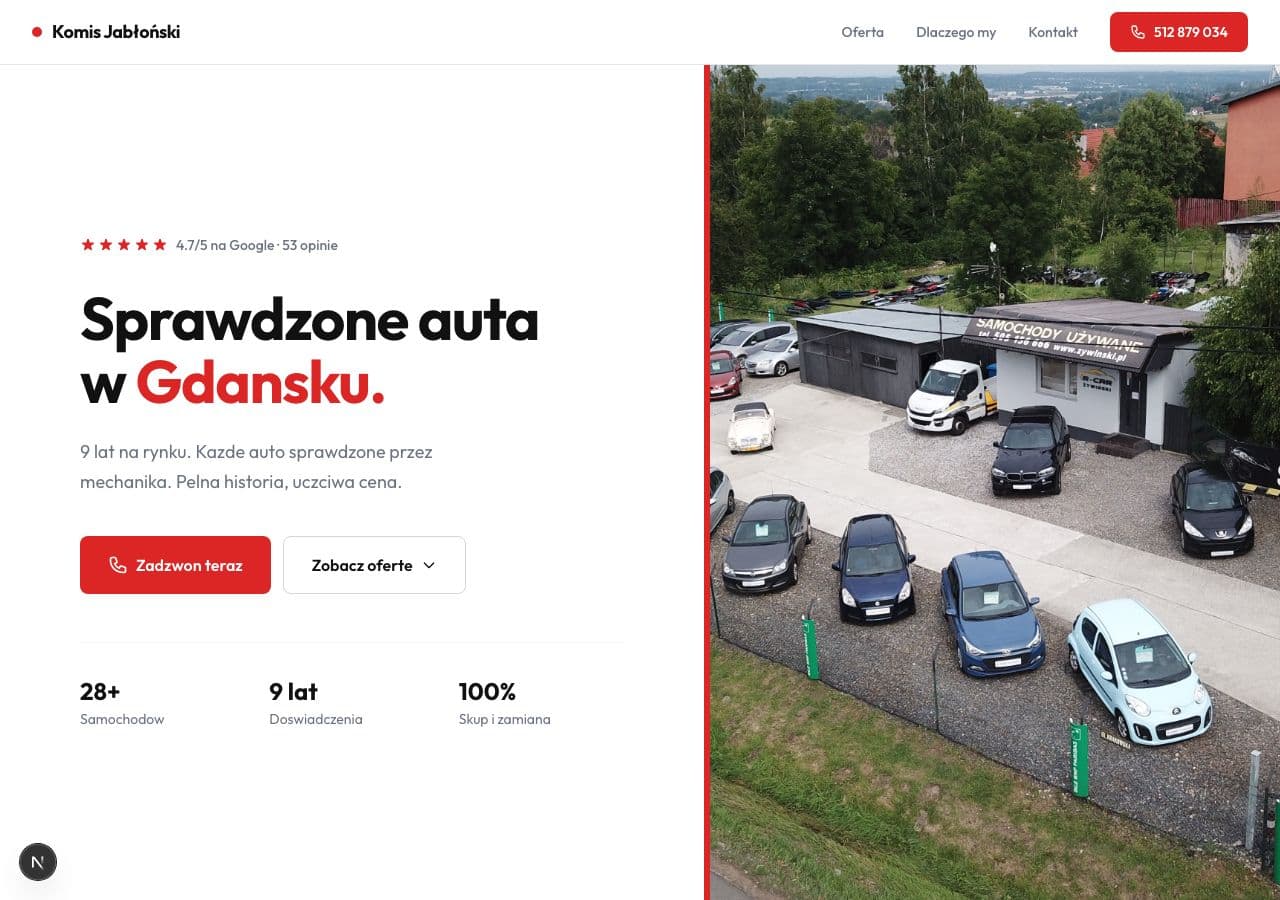 Komis Jabłoński — strona komisu
