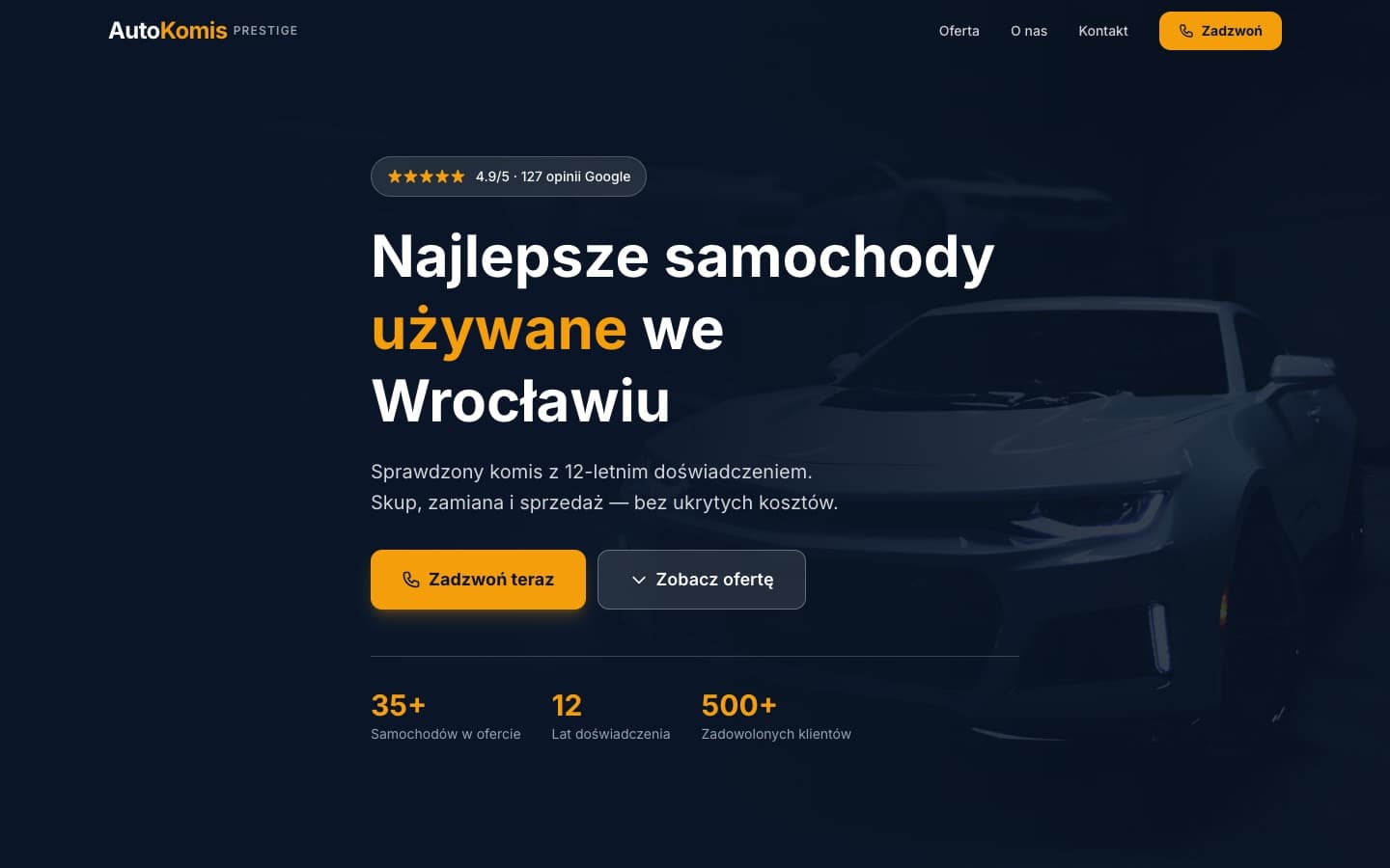 AutoKomis Prestige — strona komisu